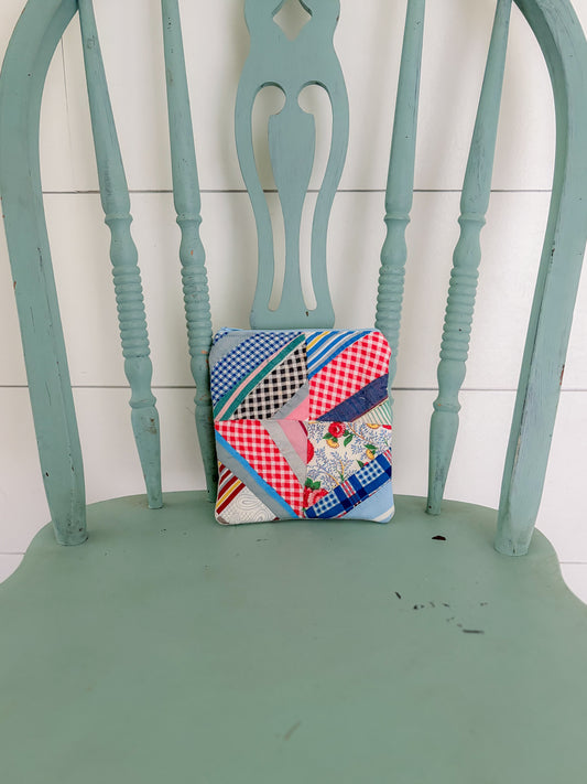 Handmade Vintage Quilt Zipper Pouch SMALL