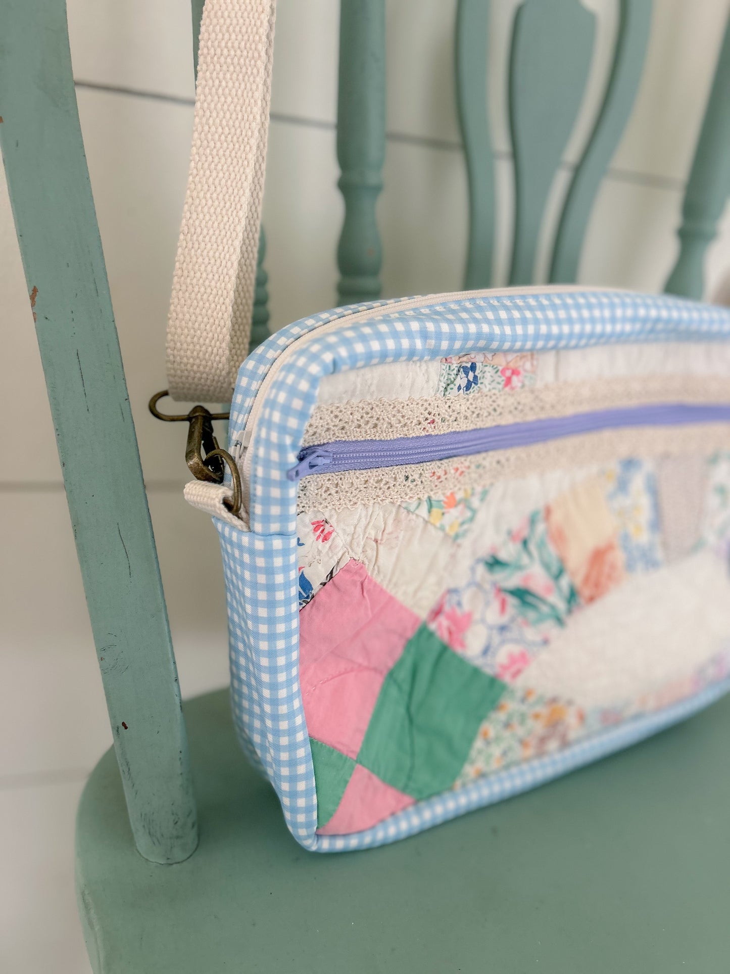 Handmade Vintage Quilt Crossbody Bag