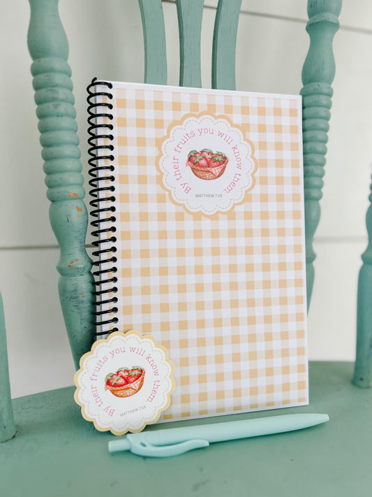 Yellow Gingham Bible Study Journal Notebook Set